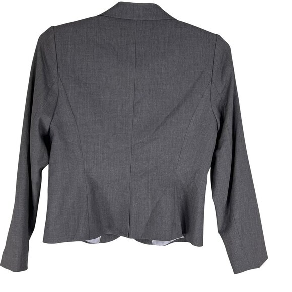 Calvin Klein NEW Womens 10 Gray Fully Lined Blazer Two Silver Button Old Money - Picture 2 of 15